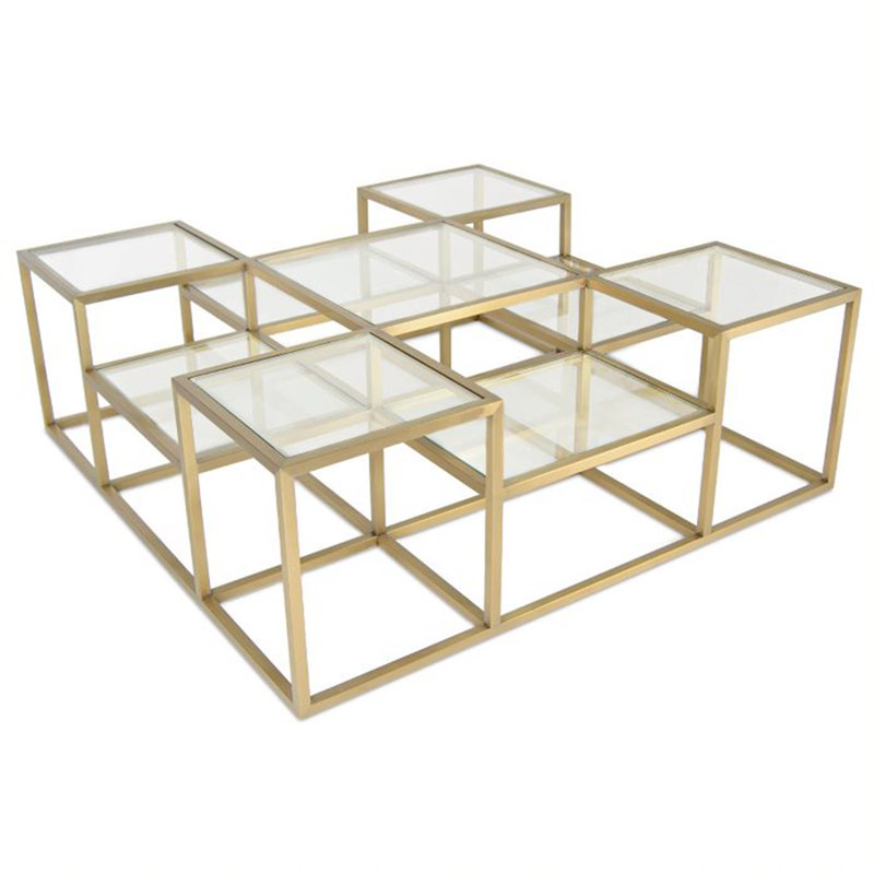 Кофейный стол Elodia Coffee Table Прозрачное Стекло матовое золото Кофейный стол Elodia Coffee Table Прозрачное Стекло матовое золото в Твери | Loft Concept