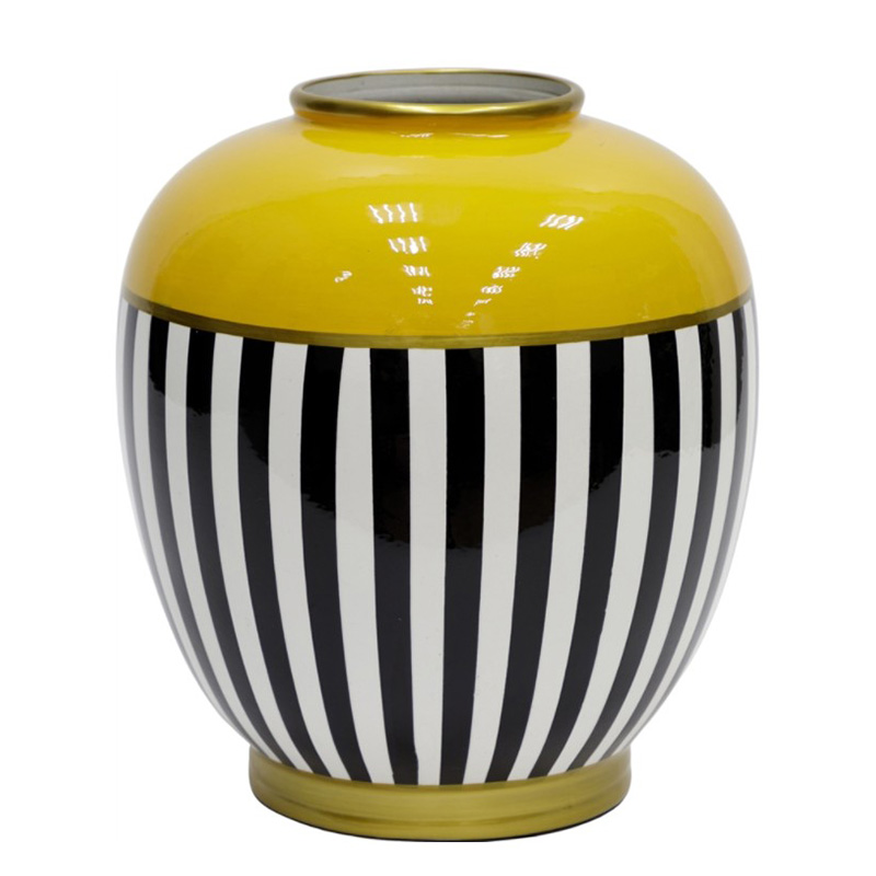 Ваза Kamil Vase Белый Черный Золотой Желтый Ваза Kamil Vase Белый Черный Золотой Желтый в Твери | Loft Concept