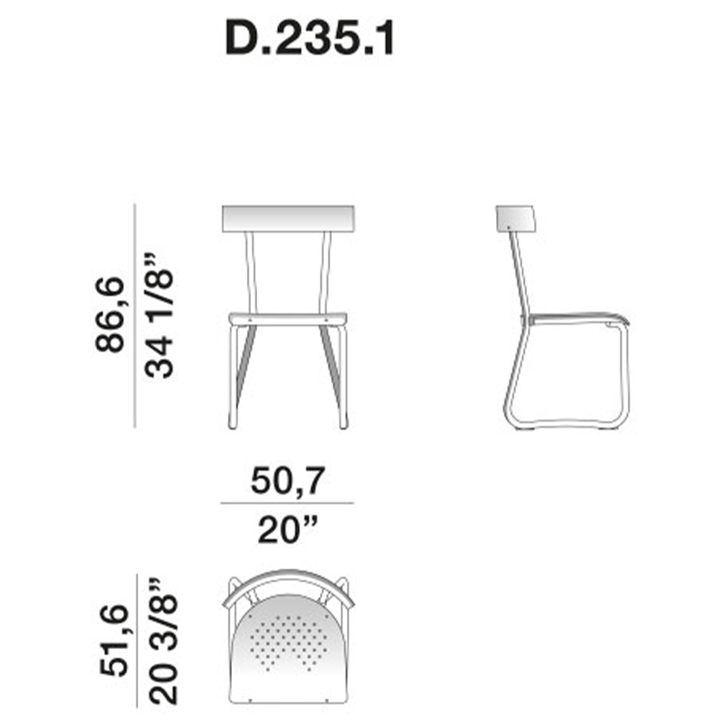 Дизайнерский стул из алюминия Gio Ponti D.235.1 Chair Дизайнерский стул из алюминия Gio Ponti D.235.1 Chair в Твери