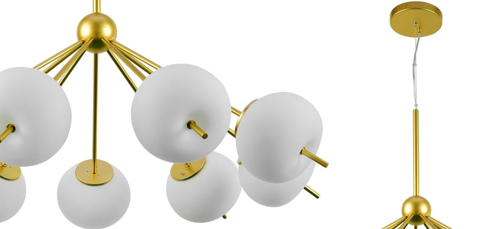 Люстра White ball brass Louise 9 Люстра White ball brass Louise 9 - Loft-Concept в Твери