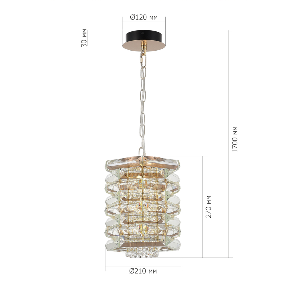 Подвесной светильник в классическом хрустальном обрамлении Light Garland в Твери