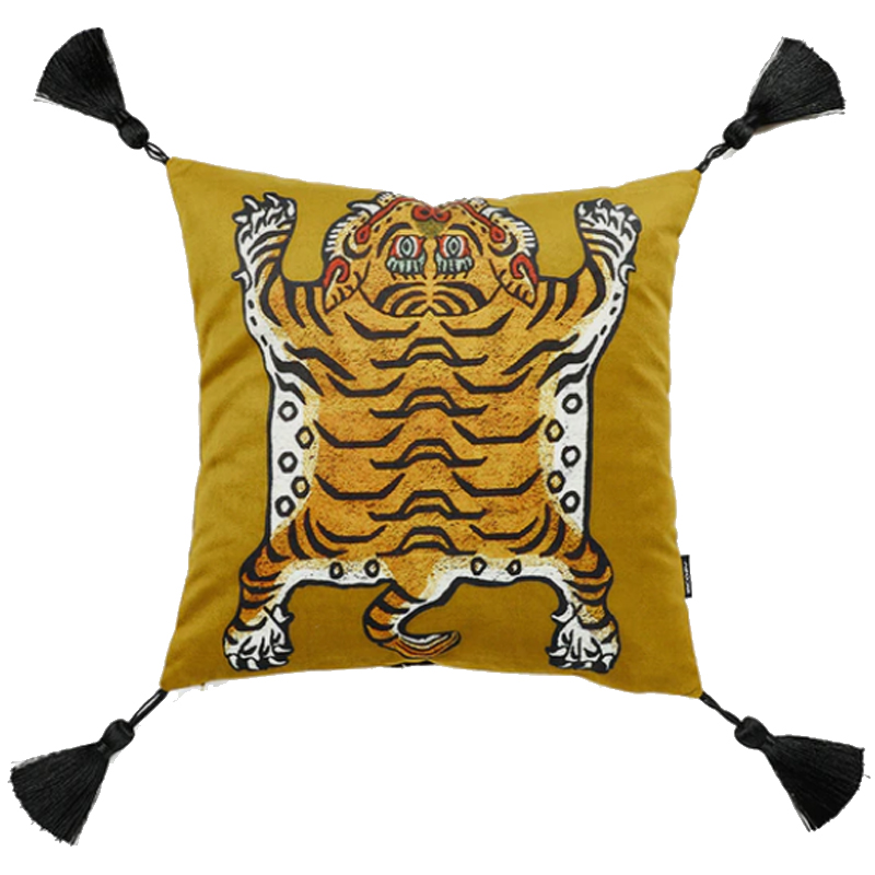 Бежевая Подушка Тибетский Тигр TIBETAN TIGER Бежевый в Твери | Loft Concept 