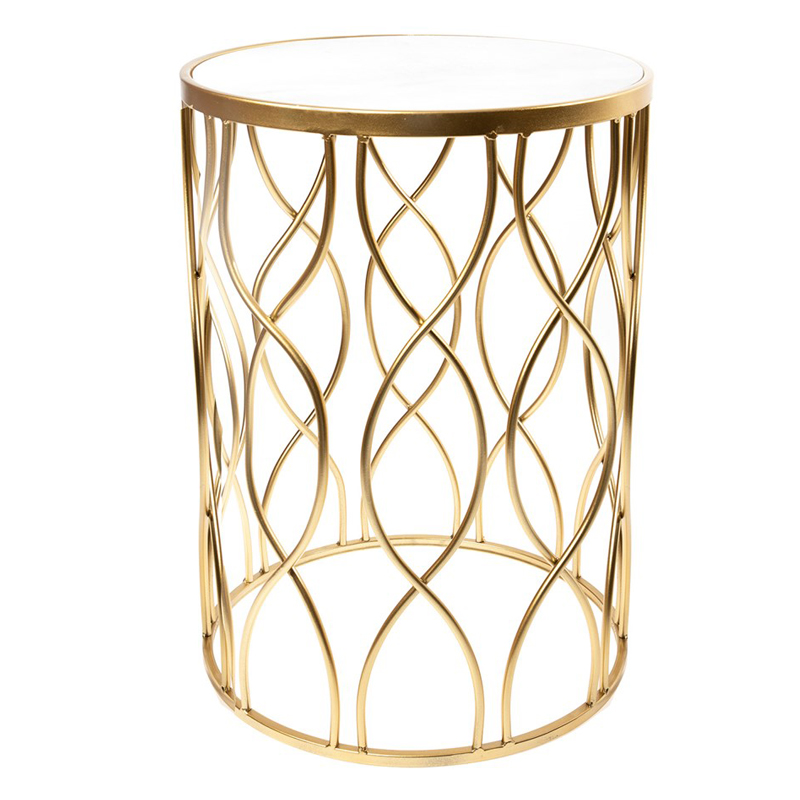 Приставной столик DNA Framing Table gold Золотой Белый Мрамор Bianco Приставной столик DNA Framing Table gold Золотой Белый Мрамор Bianco в Твери | Loft Concept