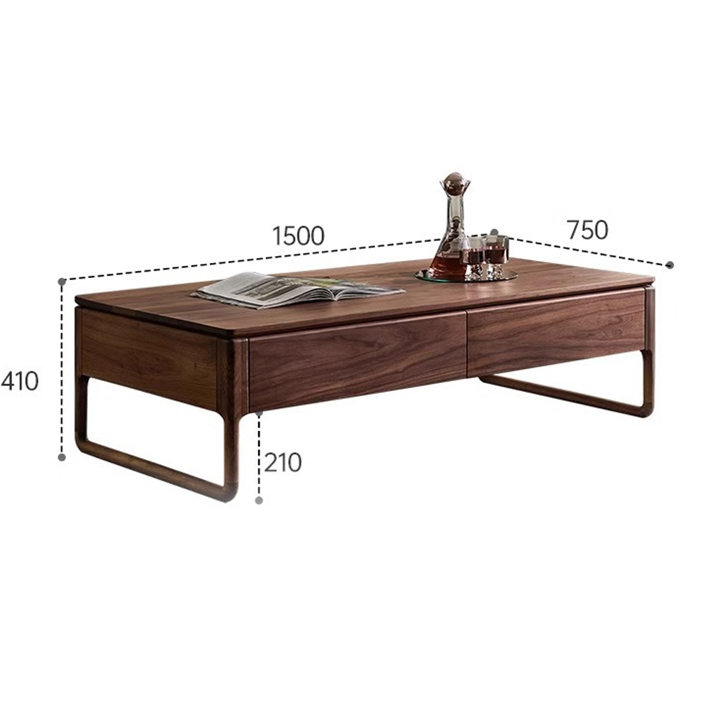 Кофейный стол из массива дерева с 4-мя ящиками Walnut Wood Table в Твери