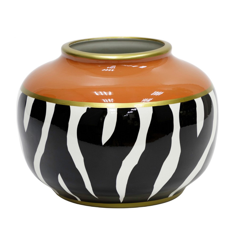 Ваза Beata Vase Белый Черный Золотой Оранжевый Ваза Beata Vase Белый Черный Золотой Оранжевый в Твери | Loft Concept