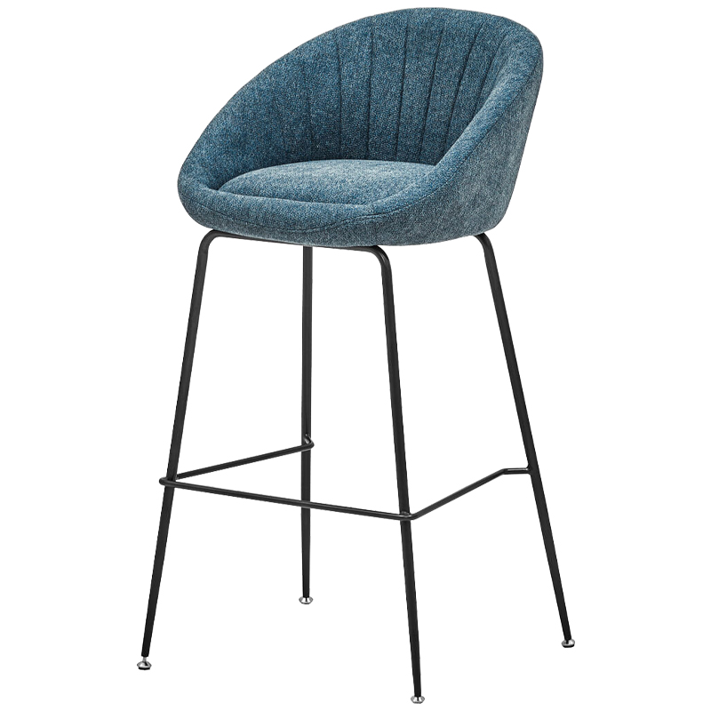 Барный стул Alberto Bar Stool Blue Черный Голубой пастельный Барный стул Alberto Bar Stool Blue Черный Голубой пастельный в Твери | Loft Concept