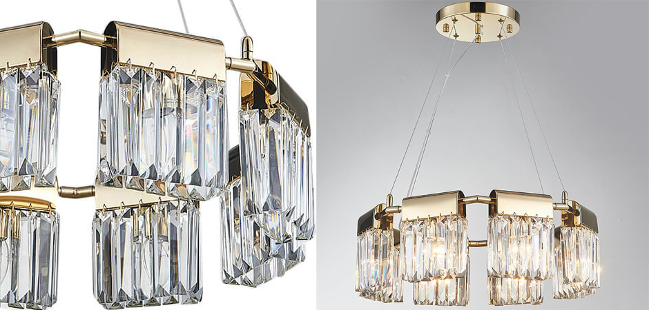 Люстра Crystal Pendants gold 8 Люстра Crystal Pendants gold 8 - Loft-Concept в Твери