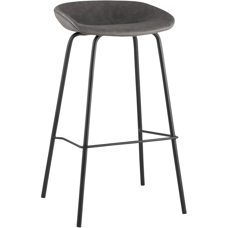 Стул Барный без Спинки Винтажная Серая Экокожа Vendramin Bar Chair Серый Черный Стул Барный без Спинки Винтажная Серая Экокожа Vendramin Bar Chair Серый Черный в Твери | Loft Concept