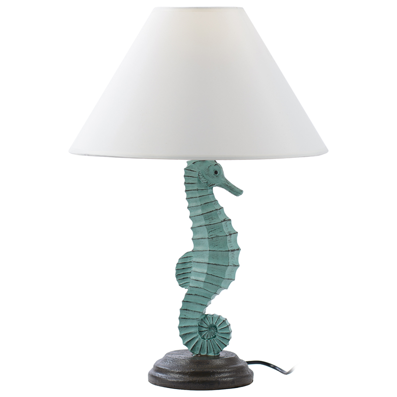 Настольная лампа Sea Horse Table Lamp Голубой пастельный Белый Настольная лампа Sea Horse Table Lamp Голубой пастельный Белый в Твери | Loft Concept
