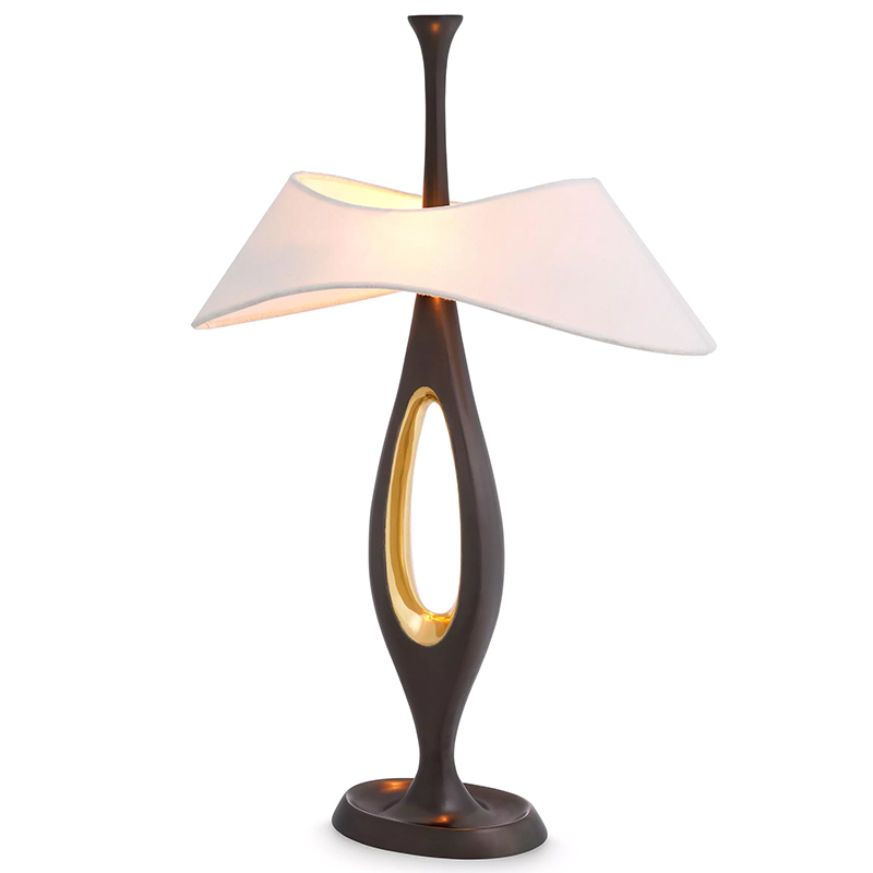 Настольная лампа Eichholtz Table Lamp Gianfranco Винтажная латунь Белый Золотой Настольная лампа Eichholtz Table Lamp Gianfranco Винтажная латунь Белый Золотой в Твери | Loft Concept