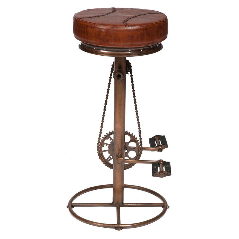 Стул с педалями от велосипеда Buffalo Leather Industrial Chair Коричневый Стул с педалями от велосипеда Buffalo Leather Industrial Chair Коричневый в Твери | Loft Concept