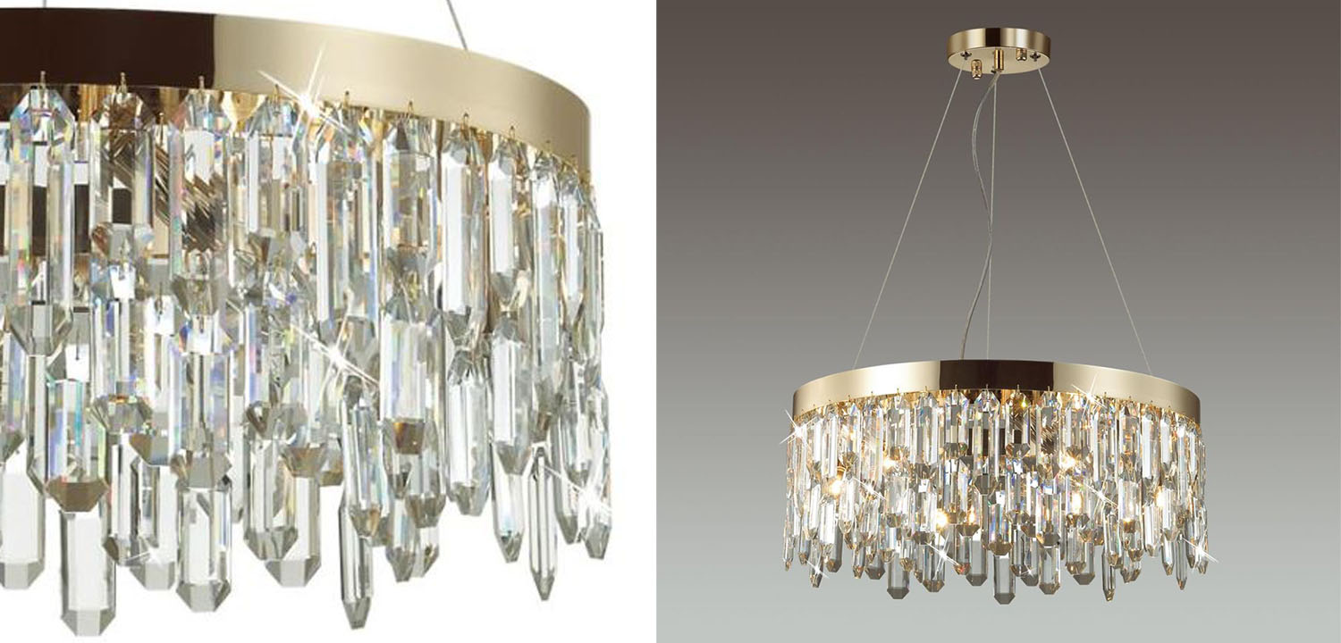 Люстра Crystal Polyhedrons Round Gold - фото