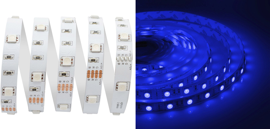 Светодиодная лента 5м 14,4W/m 60LED/m 5050SMD разноцветная - фото №1