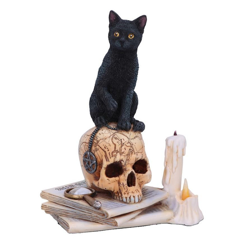 Статуэтка Cat on Skull Черный Бежево-серый Белый Статуэтка Cat on Skull Черный Бежево-серый Белый в Твери | Loft Concept