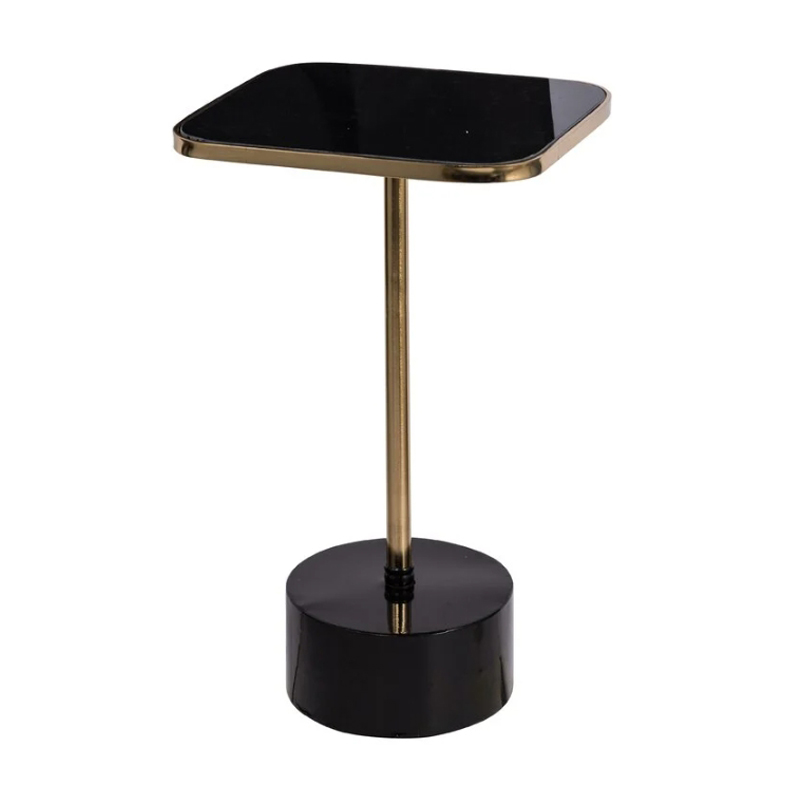 Приставной стол Single-Legged Table rectangular Черный Глянцевое золото Приставной стол Single-Legged Table rectangular Черный Глянцевое золото в Твери | Loft Concept
