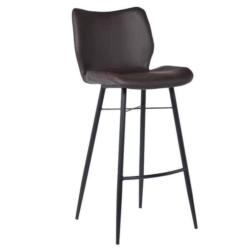 Барный стул Herald Eco Leather Bar Stool Коричневый Черный в Твери | Loft Concept 