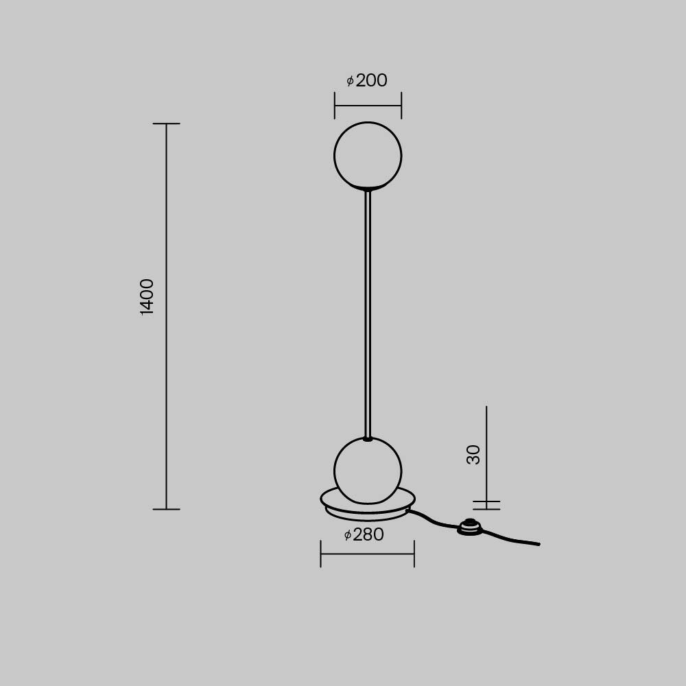 Напольный торшер светодионый Twins 3000К 20Вт в Твери