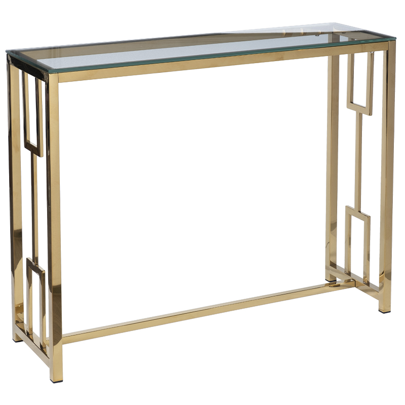 Консоль Golden Luxury I Console Золотой Прозрачное Стекло Консоль Golden Luxury I Console Золотой Прозрачное Стекло в Твери | Loft Concept