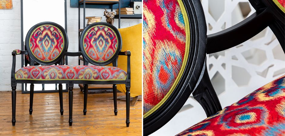 Диванетка Ikat Pattern Черная Диванетка Ikat Pattern Черная - Loft-Concept в Твери