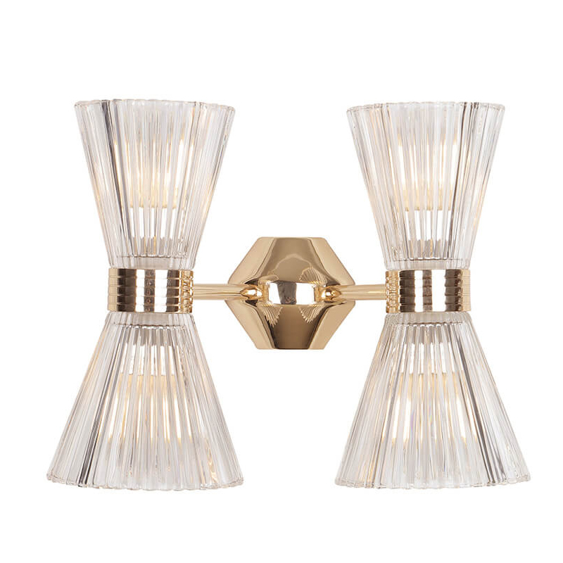 Бра Glass Horn Light gold 4 Глянцевое золото Прозрачное Стекло Бра Glass Horn Light gold 4 Глянцевое золото Прозрачное Стекло в Твери | Loft Concept