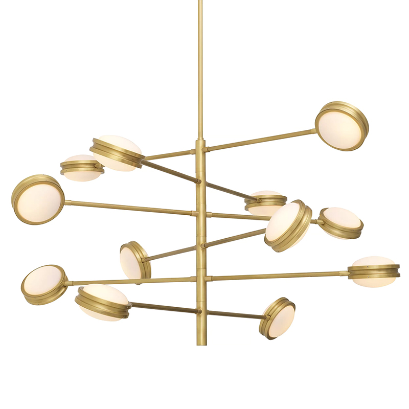 Люстра Eichholtz Chandelier Blaize Белое матовое стекло Латунь Люстра Eichholtz Chandelier Blaize Белое матовое стекло Латунь в Твери | Loft Concept
