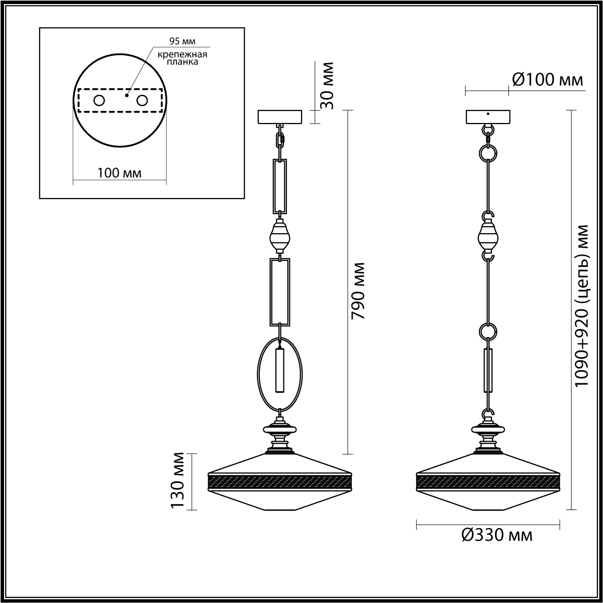 Подвесной светильник с плоским прозрачным плафоном и декоративной вставкой из текстурного камня Tectona  в Твери