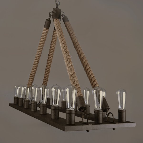 Люстра Square Large Loft Rope Light Черный Люстра Square Large Loft Rope Light Черный в Твери | Loft Concept