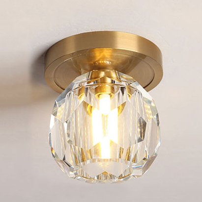 Потолочный светильник RH Boule de Cristal Single ceiling light Латунь Прозрачное Стекло в Твери | Loft Concept 