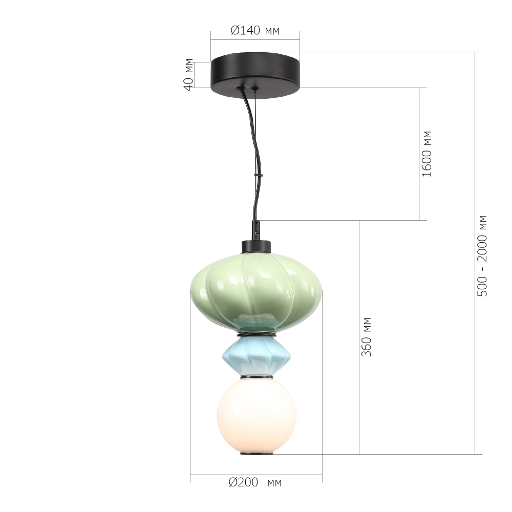 Подвесной светильник фигурный с керамическими элементами Fragrant Light в Твери