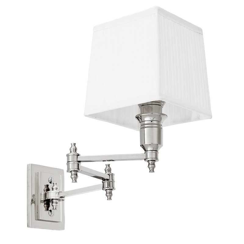 Бра Wall Lamp Lexington Swing Nickel+White Никель Белый Бра Wall Lamp Lexington Swing Nickel+White Никель Белый в Твери | Loft Concept