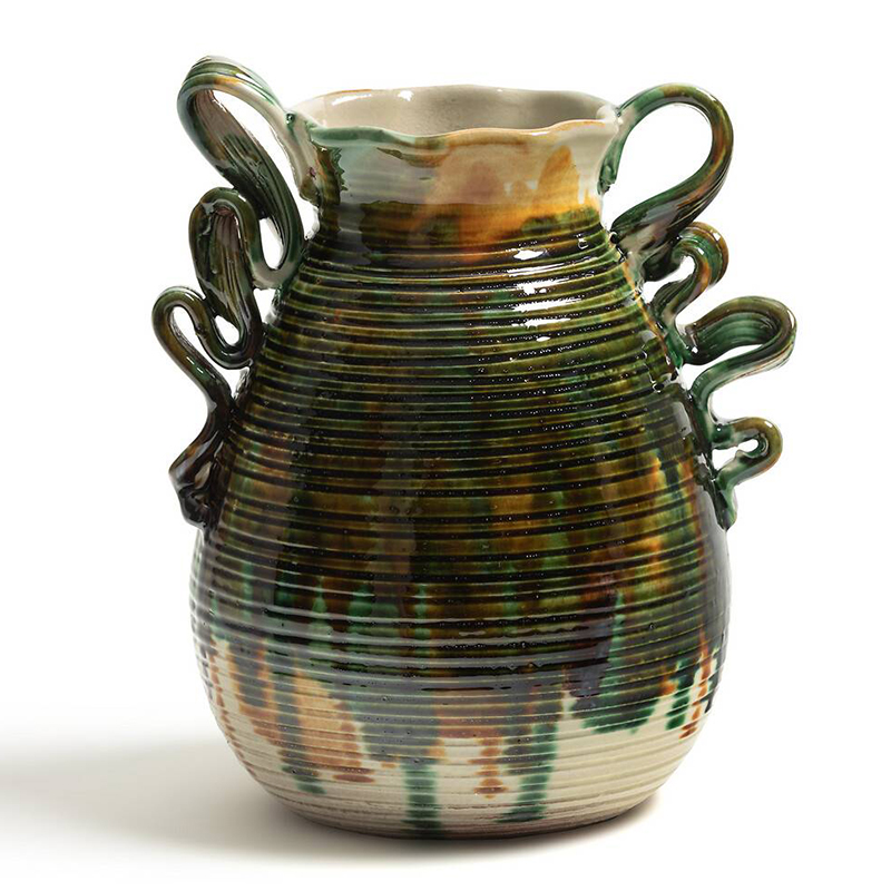 Ваза Faience Vase I Белый Зеленый Желтый Синий Ваза Faience Vase I Белый Зеленый Желтый Синий в Твери | Loft Concept