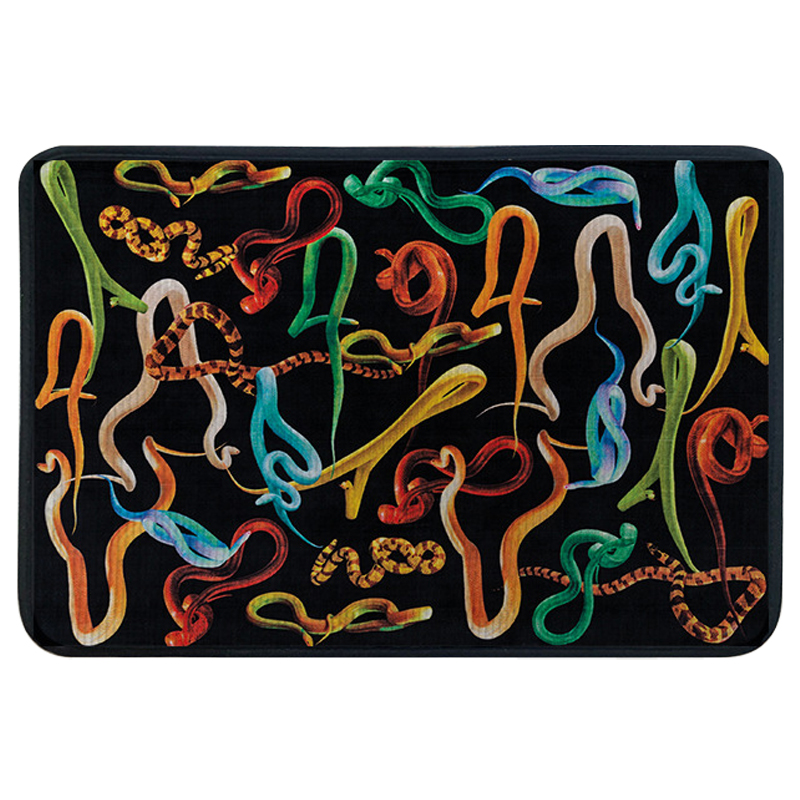 Ковер Seletti Rectangular Rug Snakes Small Черный Мульти Ковер Seletti Rectangular Rug Snakes Small Черный Мульти в Твери | Loft Concept