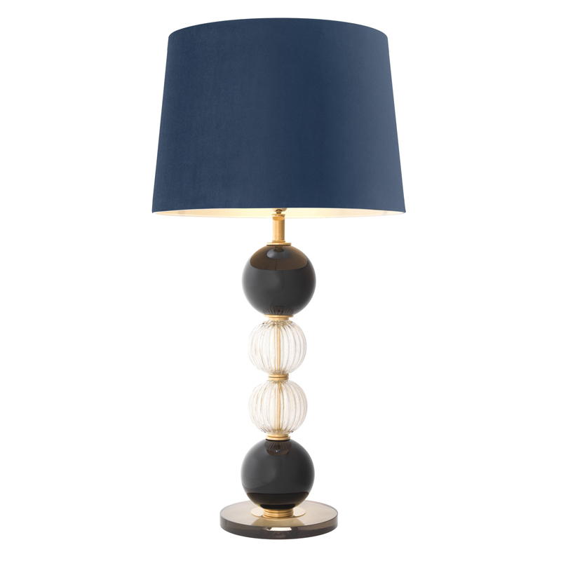 Настольная лампа Eichholtz Table Lamp Fresco Латунь Античная полированная Сапфирово-синий Черный Прозрачный Настольная лампа Eichholtz Table Lamp Fresco Латунь Античная полированная Сапфирово-синий Черный Прозрачный в Твери | Loft Concept