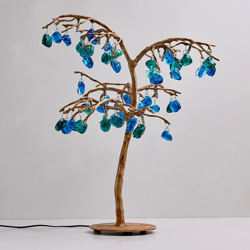 Настольная лампа Precious Tree Table lamp Винтажное Темное Золото Синий Бирюзовый Настольная лампа Precious Tree Table lamp Винтажное Темное Золото Синий Бирюзовый в Твери | Loft Concept