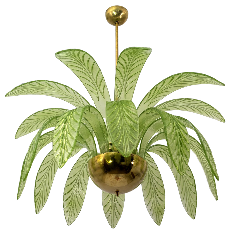 Люстра Дизайнерская Листья Пальмы Modern Chandelier with Palm Leaves Золотой Зеленый Люстра Дизайнерская Листья Пальмы Modern Chandelier with Palm Leaves Золотой Зеленый в Твери | Loft Concept