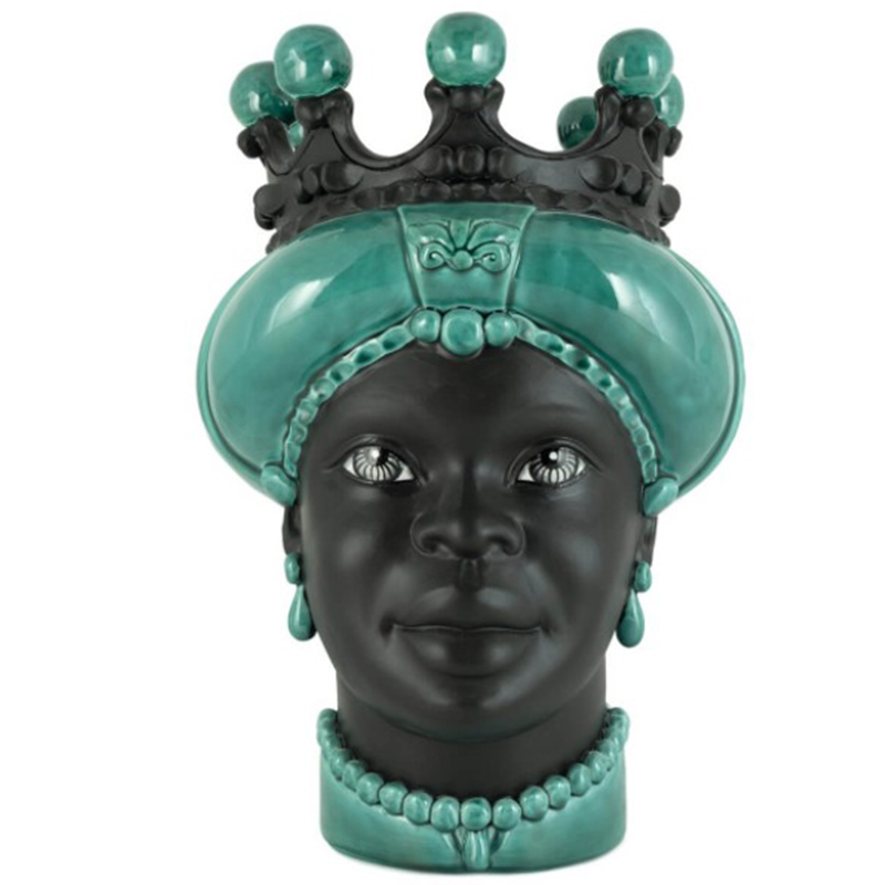 Ваза VASE MORO LADY CROWN DARK green Черный Зеленый Ваза VASE MORO LADY CROWN DARK green Черный Зеленый в Твери | Loft Concept