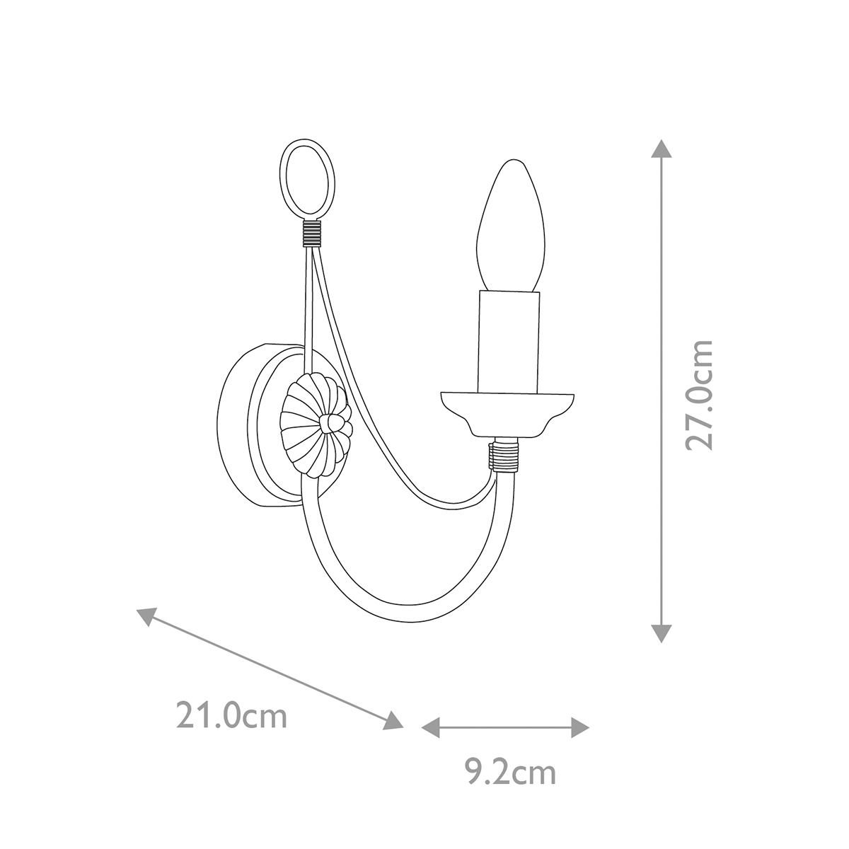 Бра черного цвета с лампой в форме свечи Elstead Lighting в Твери