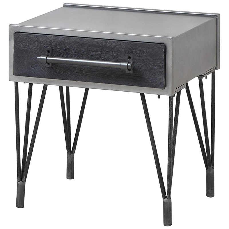 Тумба Ralph Metal Nightstand Серый Черный Тумба Ralph Metal Nightstand Серый Черный в Твери | Loft Concept