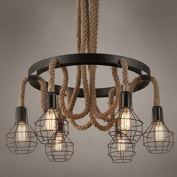 Люстра Loft Rope Chandelier cage VI Люстра Loft Rope Chandelier cage VI в Твери | Loft Concept
