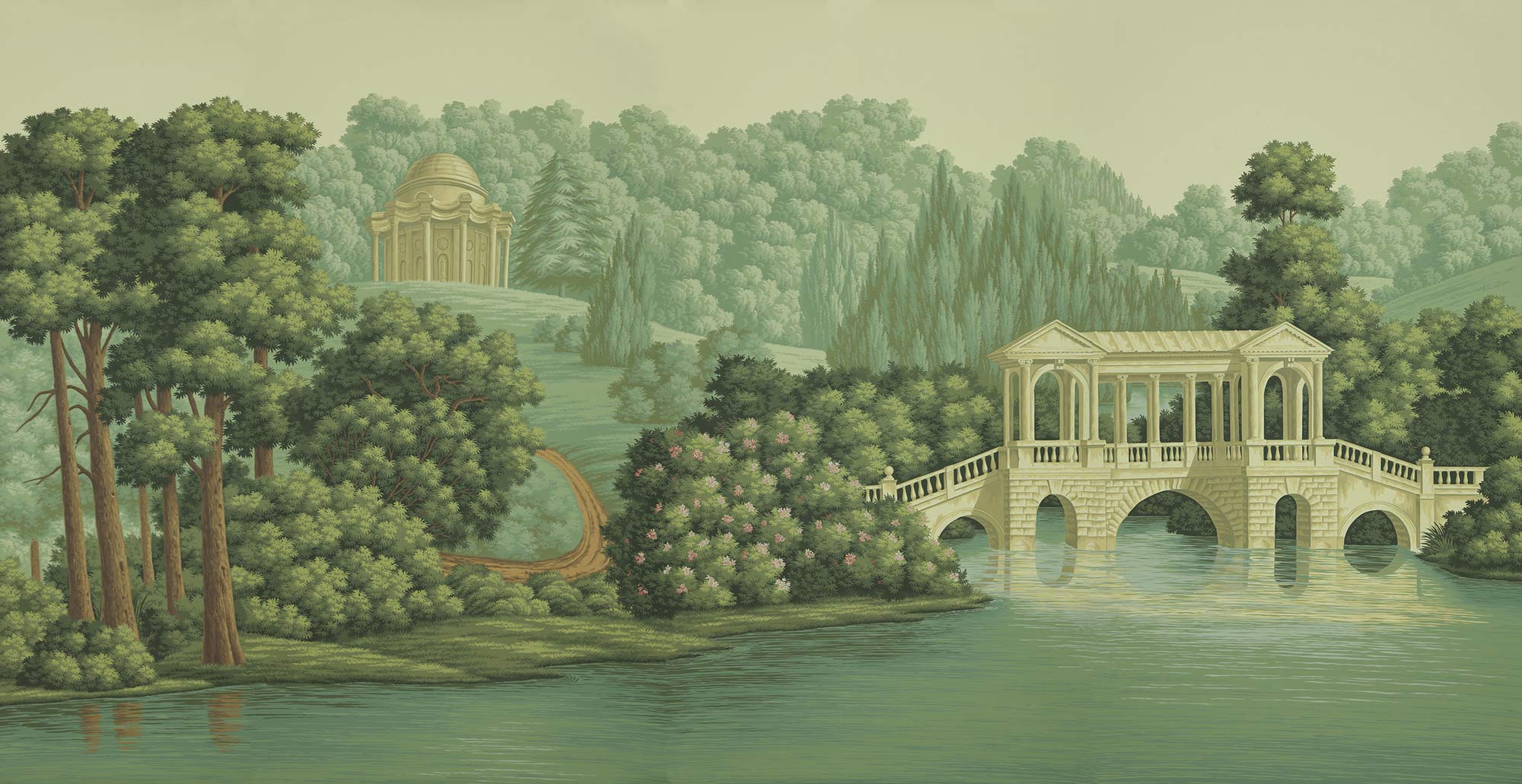 Обои ручная роспись English Landscape Verdoyant on scenic paper Обои ручная роспись English Landscape Verdoyant on scenic paper - постер Loft-Concept в Твери