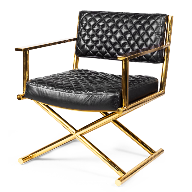 Кресло кожаное Director gold and black Черный Золотой Кресло кожаное Director gold and black Черный Золотой в Твери | Loft Concept