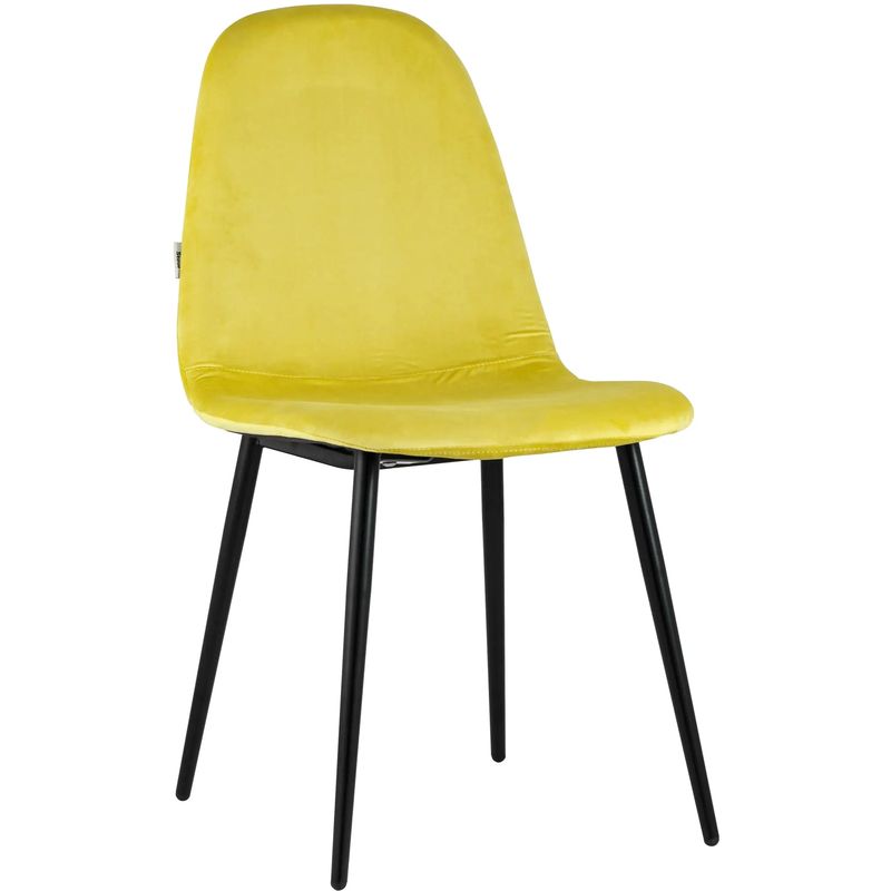 Стул Archie Chair Черные ножки Желтый Велюр Желтый Черный Стул Archie Chair Черные ножки Желтый Велюр Желтый Черный в Твери | Loft Concept