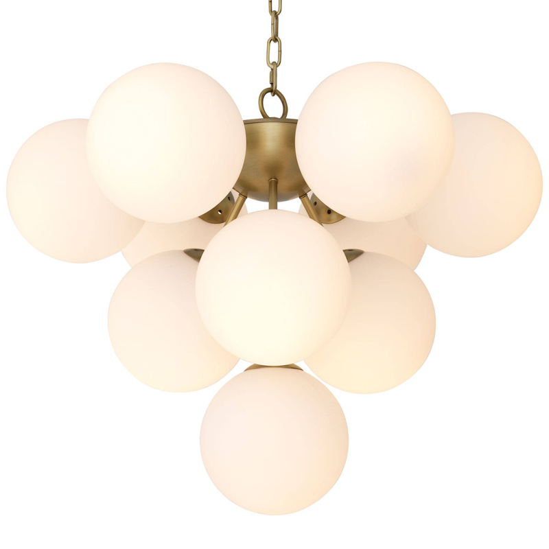 Люстра Eichholtz Chandelier Icaro Латунь Античная полированная Белый Люстра Eichholtz Chandelier Icaro Латунь Античная полированная Белый в Твери | Loft Concept