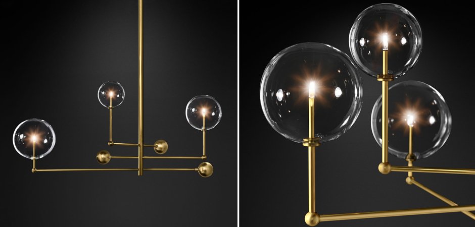 Подвесной светильник Globe Mobile 3 brass Подвесной светильник Globe Mobile 3 brass - Loft-Concept в Твери