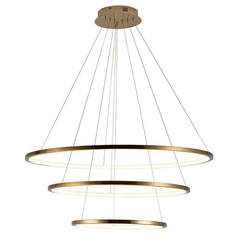 Люстра Ring Horizontal Trio gold Золотой Люстра Ring Horizontal Trio gold Золотой в Твери | Loft Concept