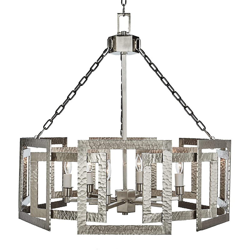 Люстра Textured Cage Pendant Lamp Silver Chandelier Серебряный Люстра Textured Cage Pendant Lamp Silver Chandelier Серебряный в Твери | Loft Concept