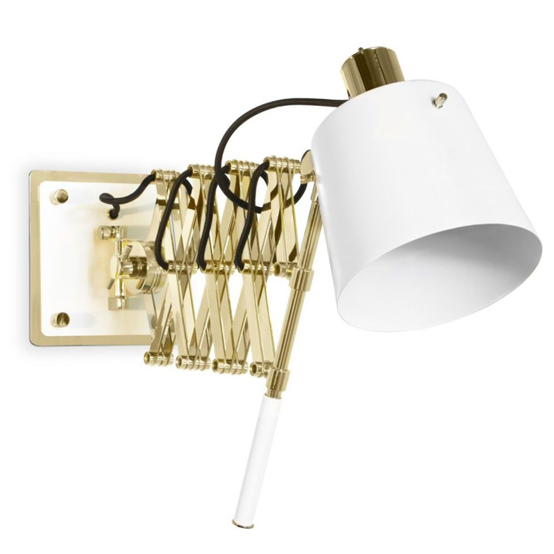 Бра PASTORIUS WALL LAMP White Белый Глянцевое золото Бра PASTORIUS WALL LAMP White Белый Глянцевое золото в Твери | Loft Concept