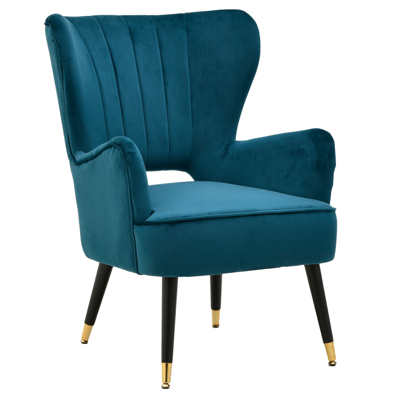 Кресло Drummond Armchairs Blue Морская синь Черный Кресло Drummond Armchairs Blue Морская синь Черный в Твери | Loft Concept