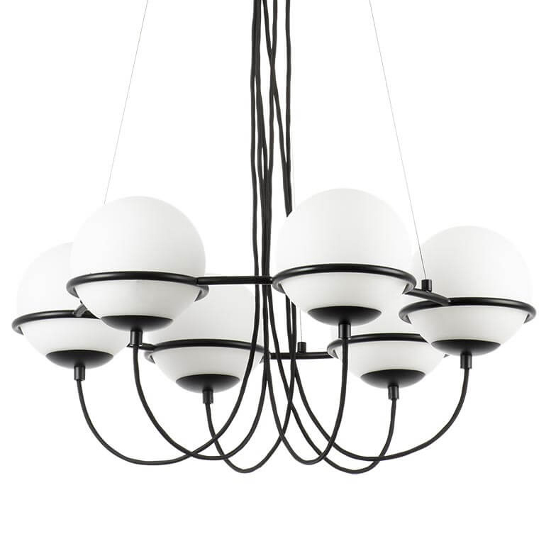 Люстра Melissa Chandelier Black 6 Белый Черный Люстра Melissa Chandelier Black 6 Белый Черный в Твери | Loft Concept