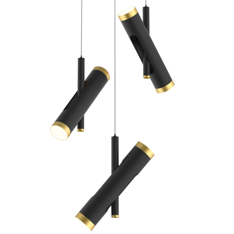 Люстра Rainer Chandelier Trio black Черный Золотой Люстра Rainer Chandelier Trio black Черный Золотой в Твери | Loft Concept